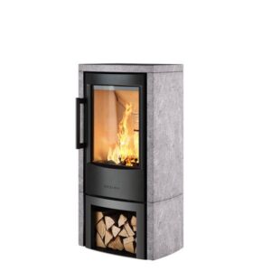 Kamin Wiking Miro 4 looduskiviga ja puude hoiukohaga